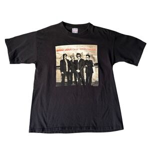 Vintage All Sport Unisex Bon‎ Jovi Single Stitch T Shirt Size L Black 2001 Music